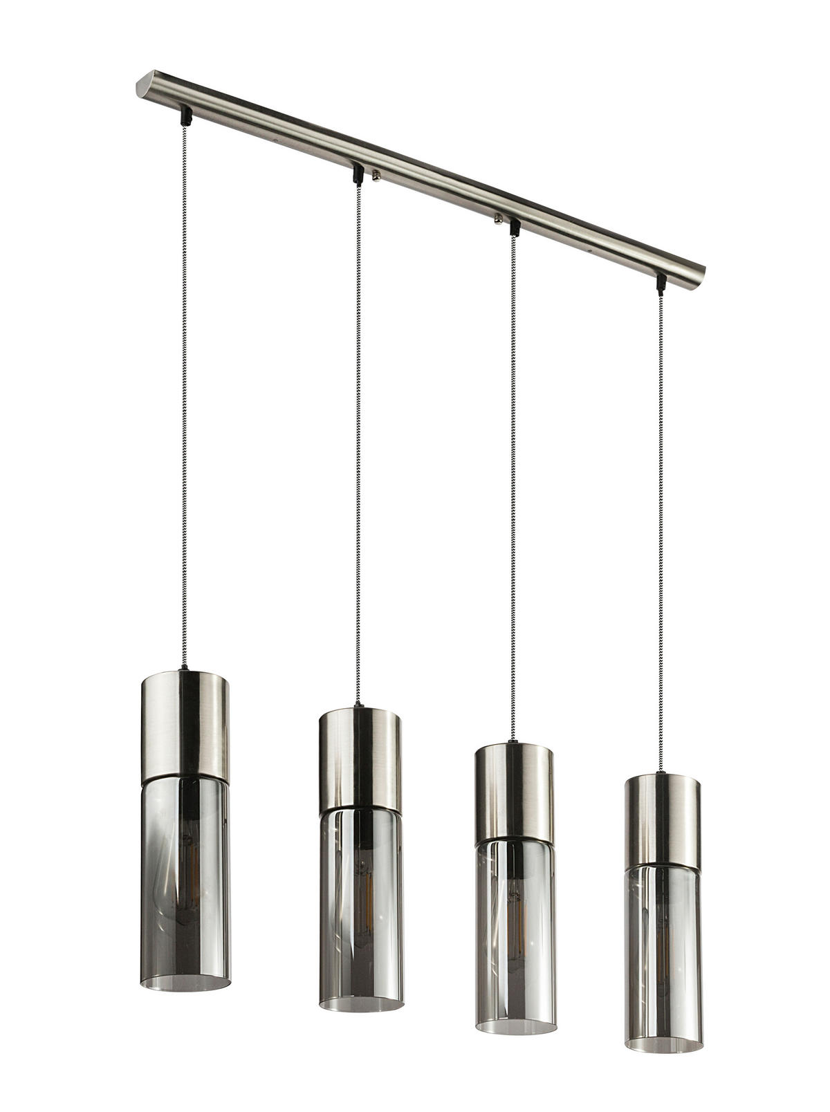 HÄNGELEUCHTE 80/9/156 cm  - Nickelfarben, KONVENTIONELL, Glas/Metall (80/9/156cm) - Globo