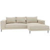 ECKSOFA in Struktur Beige  - Beige/Schwarz, Modern, Textil/Metall (275/170cm) - Trendmanufaktur