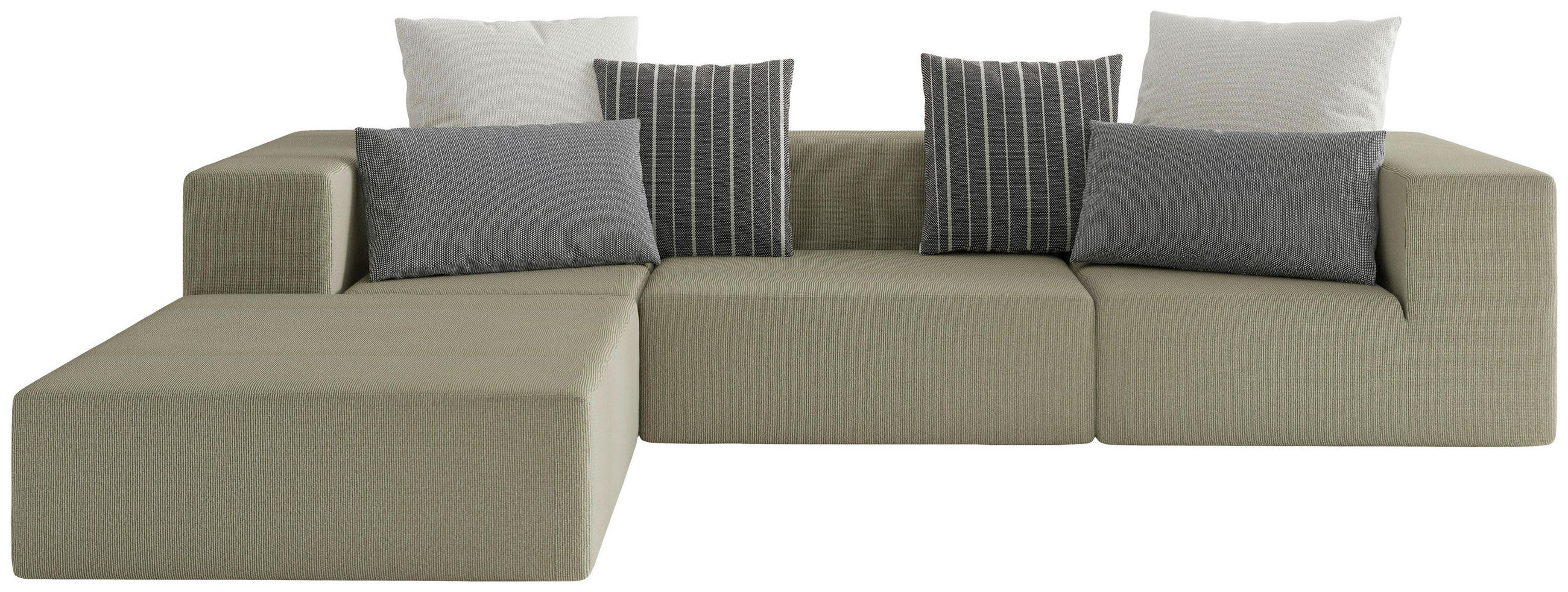 LOUNGESOFA  - Multicolor/Weiß, Design, Textil (220/330cm) - Livetastic
