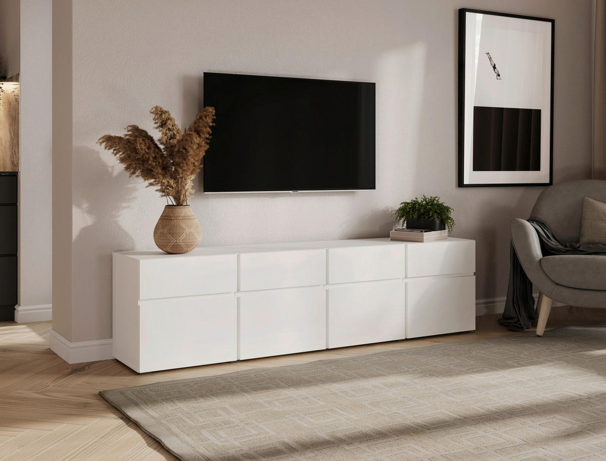 NIZKA OMARICA bela  - srebrne barve/bela, Design, leseni material (200/52,8/40cm) - Xora