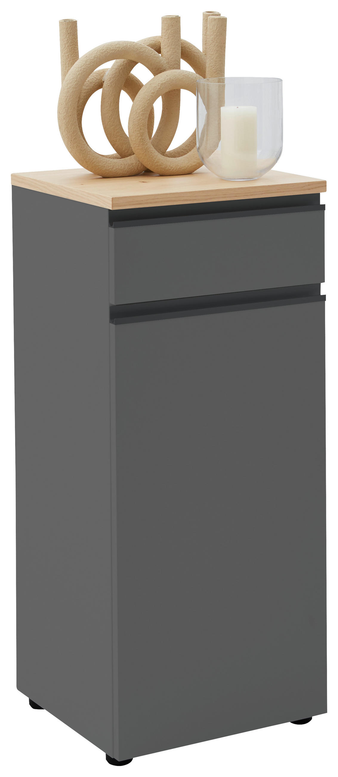 KOMMODE , 45/102/41 cm, 1 Schublade(n)  - Eichefarben/Anthrazit, Design, Holz/Holzwerkstoff (45/102/41cm) - Dieter Knoll