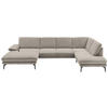 WOHNLANDSCHAFT in Webstoff Hellbraun  - Hellbraun/Schwarz, Design, Textil/Metall (180/344/208cm) - Dieter Knoll
