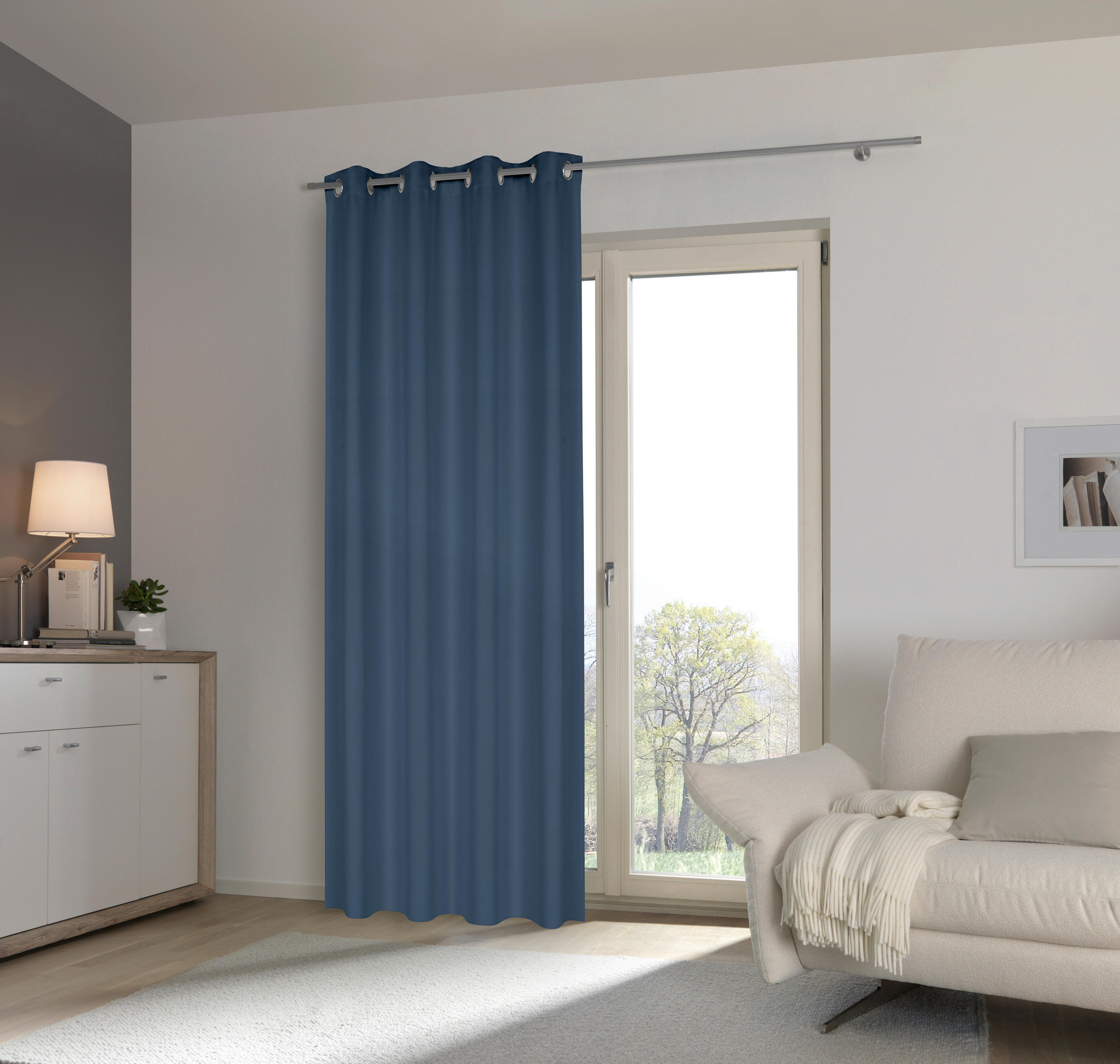 ZATEMŇOVACÍ ZÁVES, zatemnenie, 140/245 cm - modrá, Basics, textil (140/245cm) - Esposa