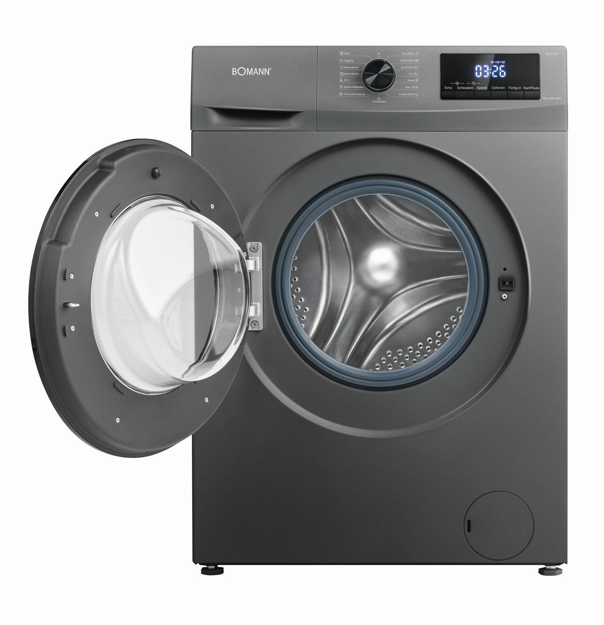 WASCHMASCHINE WA 7175.1  - Titanfarben, Trend, Metall (60,0/85,0/47,0cm) - Bomann