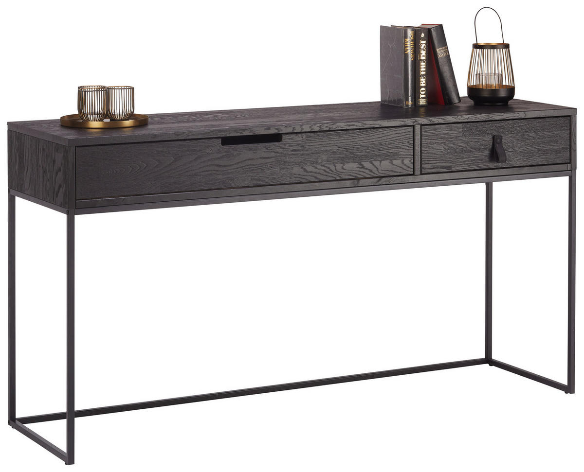 KONSOLENTISCH in Holz, Metall   140/40/74 cm  - Schwarz, Design, Holz/Metall (140/40/74cm) - Livetastic