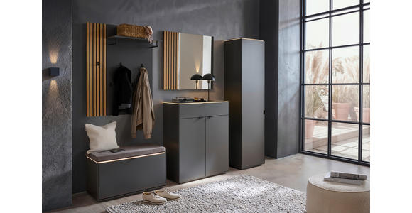 GARDEROBENBANK  in 85/45/40 cm  - Anthrazit/Schwarz, Design, Holzwerkstoff/Textil (85/45/40cm) - Dieter Knoll