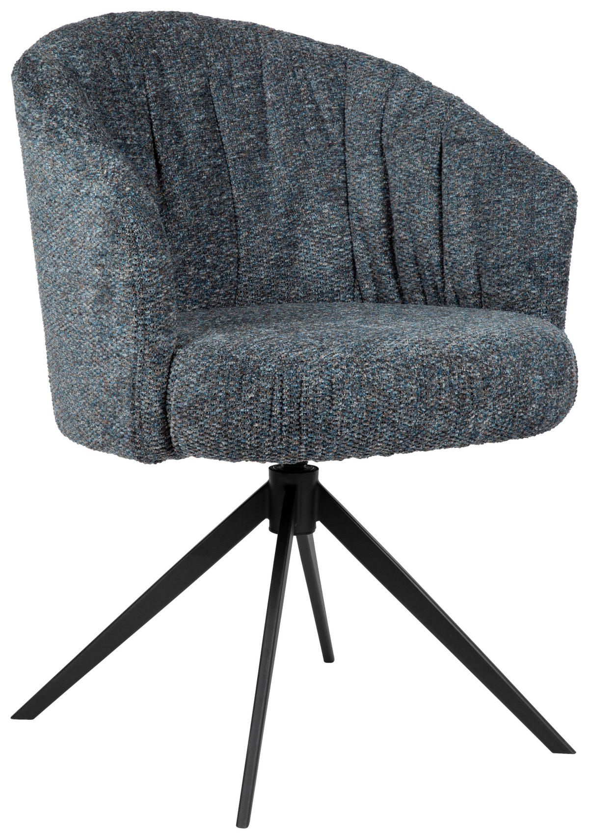 ARMLEHNSTUHL  in Eisen Chenille  - Blau/Schwarz, Design, Textil/Metall (63/81,5/62,5cm) - Dieter Knoll