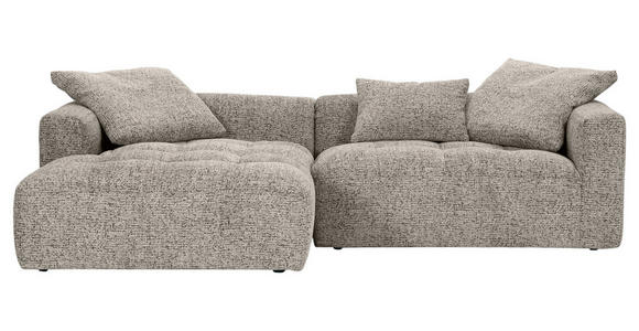 ECKSOFA Braun  inkl. Zierkissen, Rückenkissen, Rücken echt  - Schwarz/Braun, KONVENTIONELL, Kunststoff/Textil (170/276cm) - Carryhome