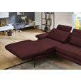 ECKSOFA in Echtleder Beere  180/310 cm  - Beere/Schwarz, Design, Leder/Metall (180/310cm) - Dieter Knoll