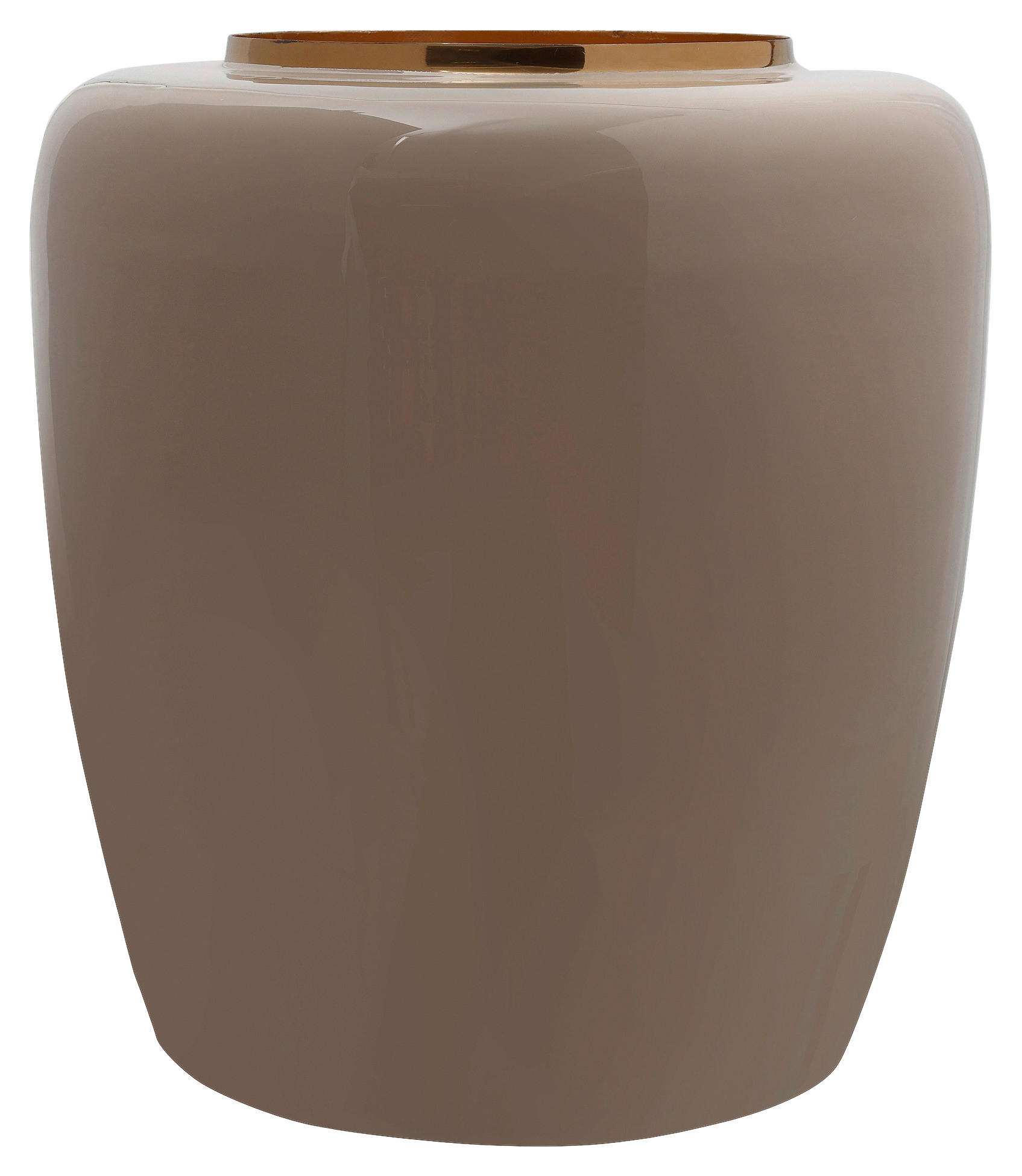 VASE 36,5 cm  - Taupe/Goldfarben, Trend, Metall (34/34/36.5cm) - Kayoom