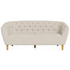 CHESTERFIELD-SOFA Flachgewebe Beige  - Eichefarben/Beige, Trend, Holz/Textil (191/78/84cm) - Ambia Home