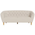 CHESTERFIELD-SOFA Flachgewebe Beige  - Eichefarben/Beige, Trend, Holz/Textil (191/78/84cm) - Ambia Home