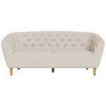 CHESTERFIELD-SOFA Flachgewebe Beige  - Eichefarben/Beige, Trend, Holz/Textil (191/78/84cm) - Ambia Home