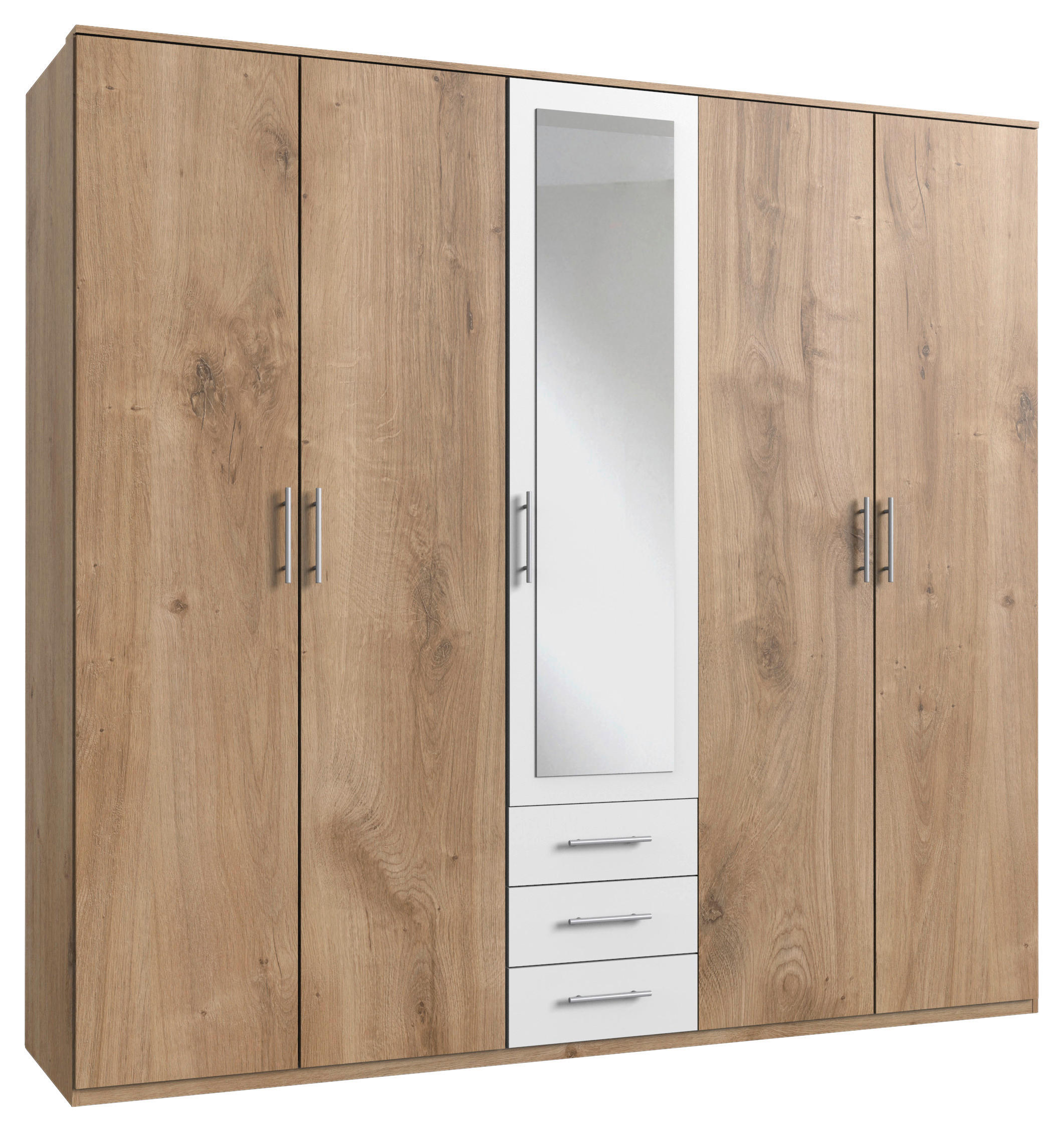 MID.YOU DREHTÜRENSCHRANK Weiß, Eiche 225cm × 58cm × 210cm