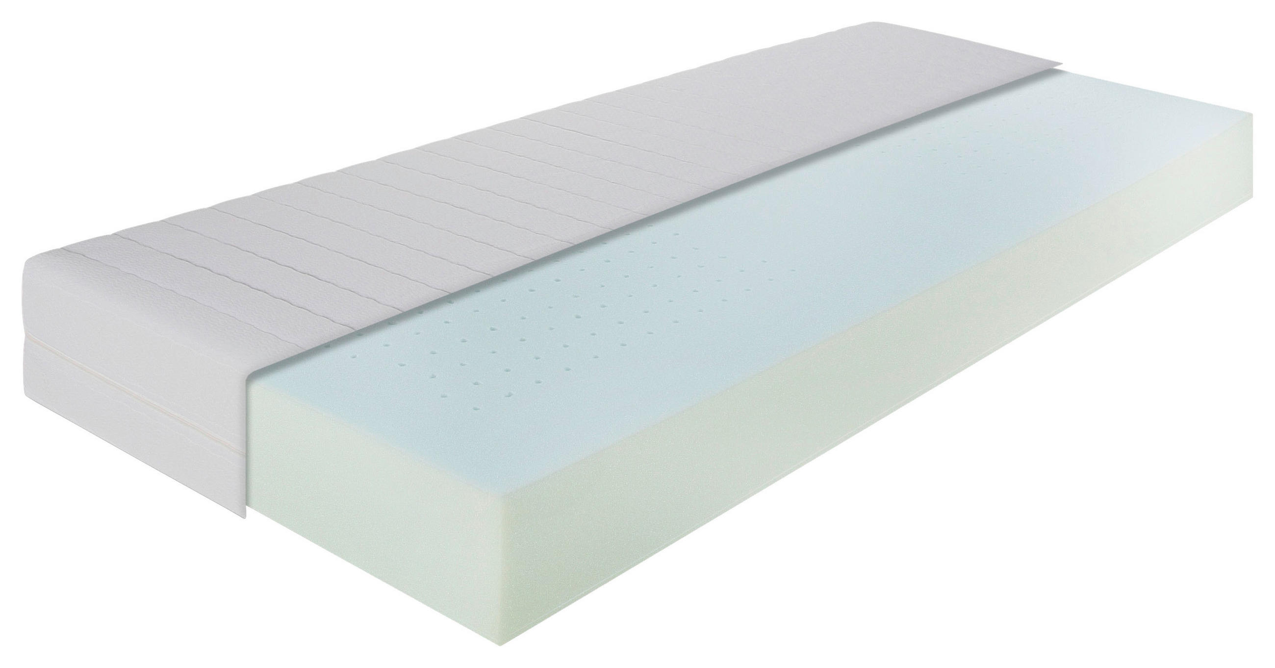 KOMFORTSCHAUMMATRATZE CHAMPION II H2, 140/200 cm, Höhe ca.: 22 cm, H2 = mittel, 5-Zonen - Weiß, KONVENTIONELL, Textil (140/200cm) - Breckle