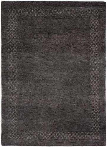 Wollteppich 120/180 cm  - Anthrazit/Schwarz, KONVENTIONELL, Textil (120/180cm) - Cazaris