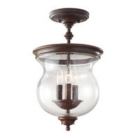 DECKENLEUCHTE  25.4/42.7 cm    - Dunkelbraun/Bronzefarben, Romantik / Landhaus, Glas/Metall (25.4/42.7cm) - Elstead Lighting