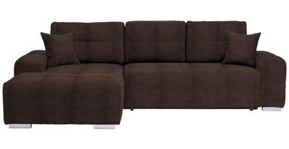 ECKSOFA in Webstoff Dunkelbraun  - Dunkelbraun/Silberfarben, Design, Kunststoff/Textil (194/280cm) - Carryhome