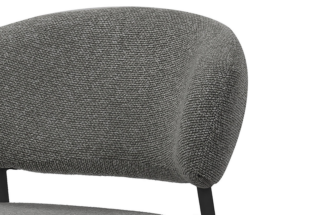 STUHL-SET 2 Stück  Webstoff  Grau  - Schwarz/Grau, MODERN, Textil/Metall (51/82/62cm) - MID.YOU
