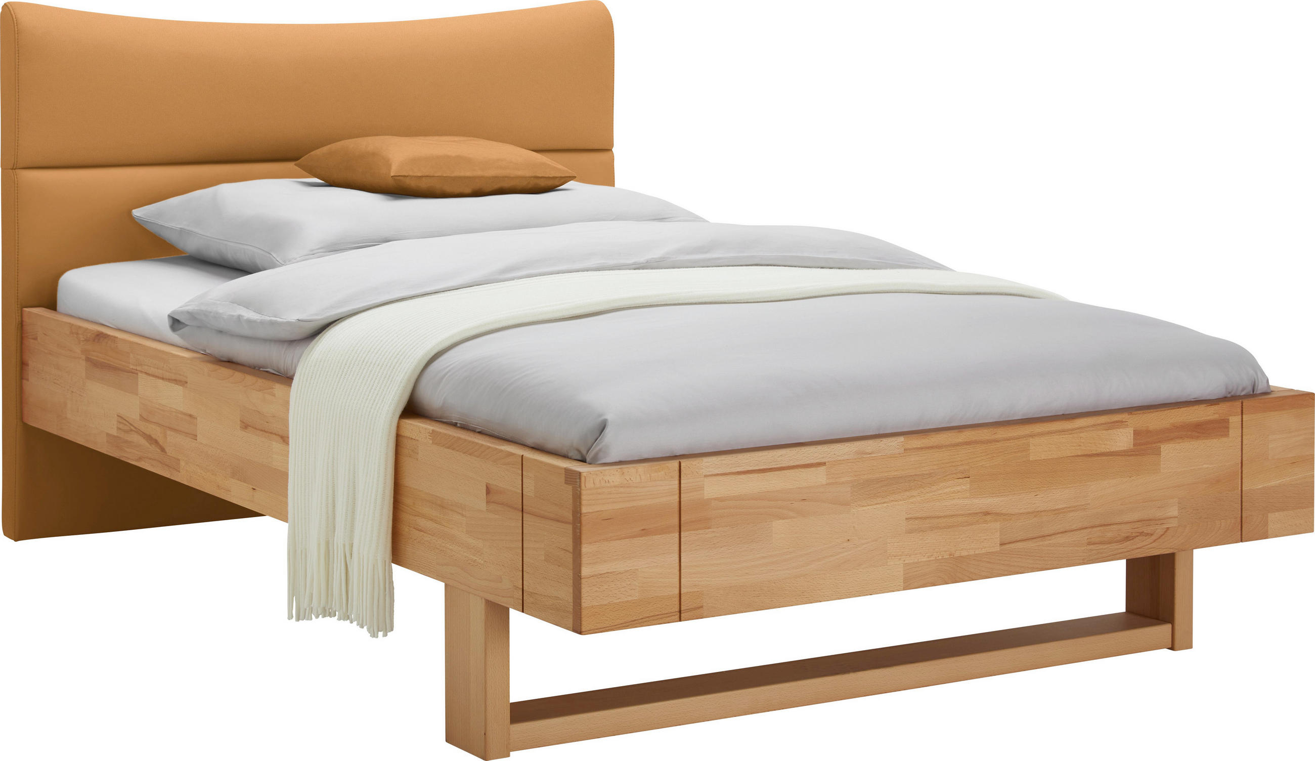 Bett 120/200 cm in Naturfarben, Buchefarben