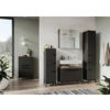 UNTERSCHRANK 34/123/34 cm   - Eichefarben/Schwarz, MODERN, Holzwerkstoff/Metall (34/123/34cm) - Xora