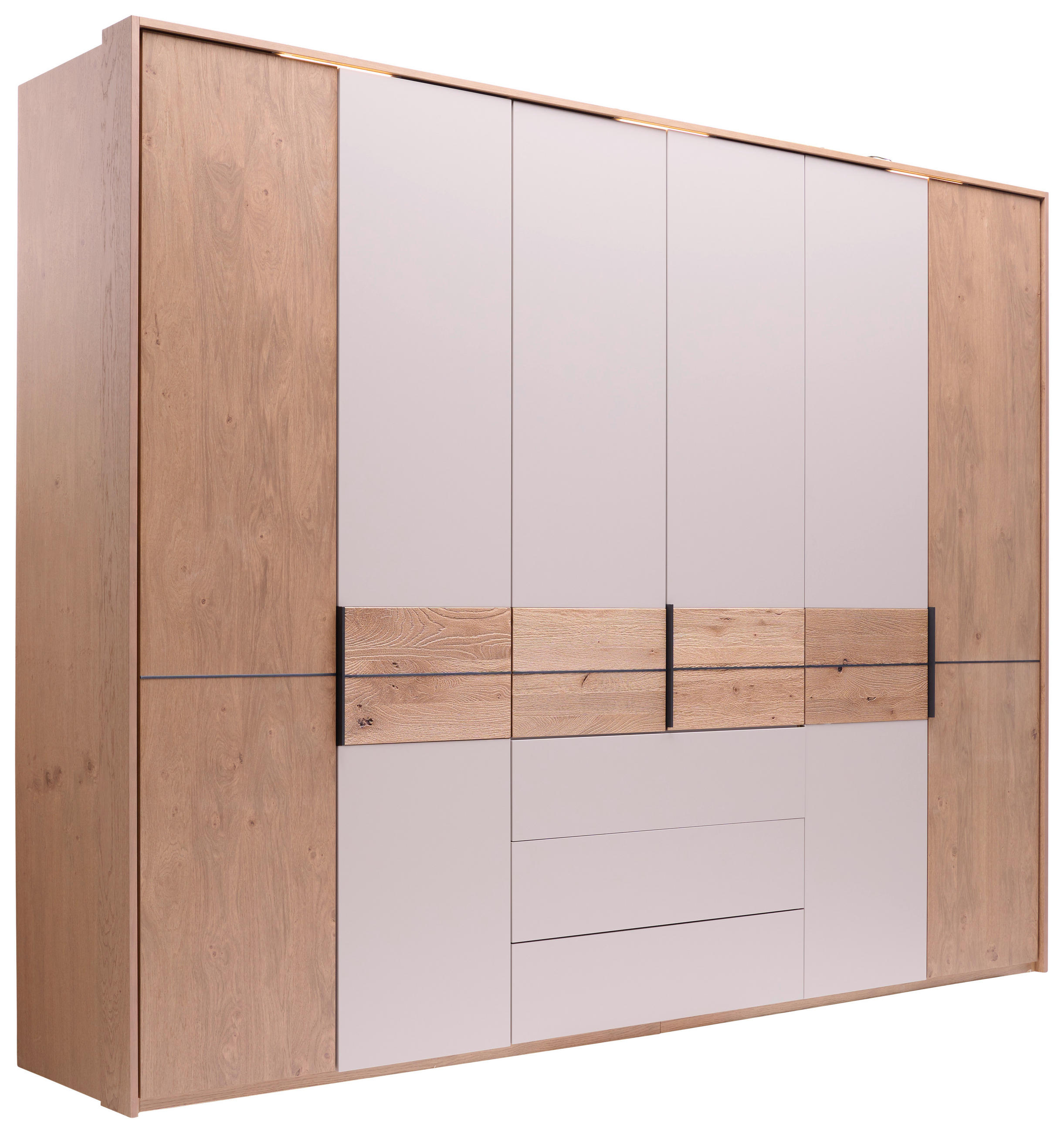 DREHTÜRENSCHRANK in Taupe, Eichefarben  - Taupe/Eichefarben, Konventionell, Holz/Holzwerkstoff (300/229/59cm) - Dieter Knoll