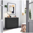 KOMMODE  in 100/78,4/43 cm  - Chromfarben/Schwarz, Basics, Holzwerkstoff/Metall (100/78,4/43cm) - Dieter Knoll