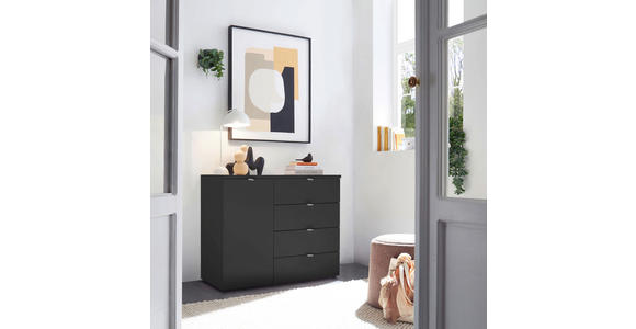 KOMMODE  in 100/78,4/43 cm  - Chromfarben/Schwarz, Basics, Holzwerkstoff/Metall (100/78,4/43cm) - Dieter Knoll