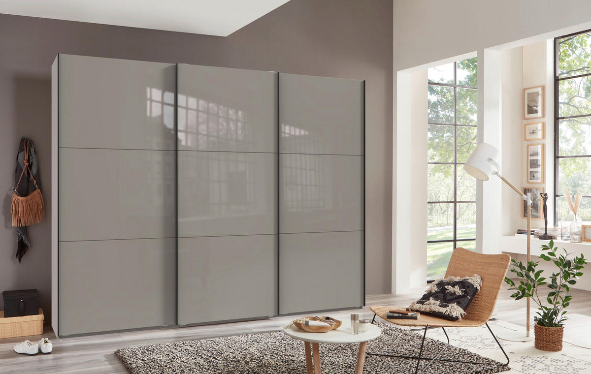 SCHWEBETÜRENSCHRANK in Sahara  - Schwarz/Sahara, Konventionell, Glas/Holzwerkstoff (300/236/65cm) - Hom`in