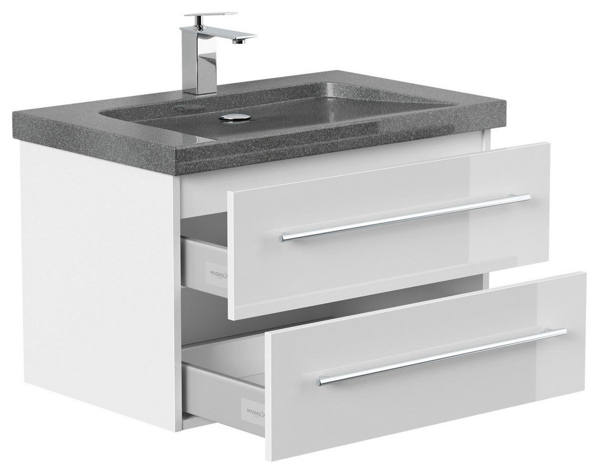 WASCHTISCHKOMBI 75 cm  - Weiß Hochglanz, Basics, Holzwerkstoff/Stein (75cm) - MID.YOU