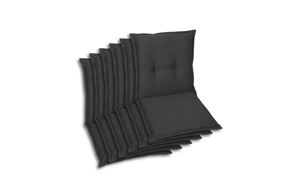 SESSELAUFLAGENSET in Anthrazit Uni  - Anthrazit, Basics, Textil (50/7/100cm)