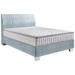 BOXSPRINGBETT 140/200 cm  in Hellblau  - Chromfarben/Hellblau, KONVENTIONELL, Kunststoff/Textil (140/200cm) - Hom`in
