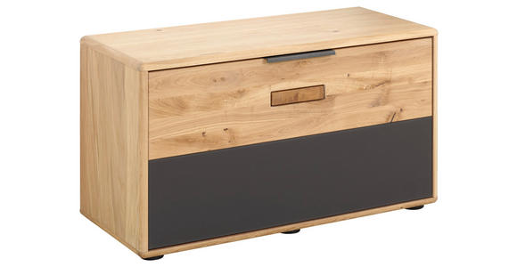 GARDEROBENBANK in 84/47/38 cm - Eiche Bianco/Anthrazit, Natur, Glas/Holz (84/47/38cm) - Linea Natura