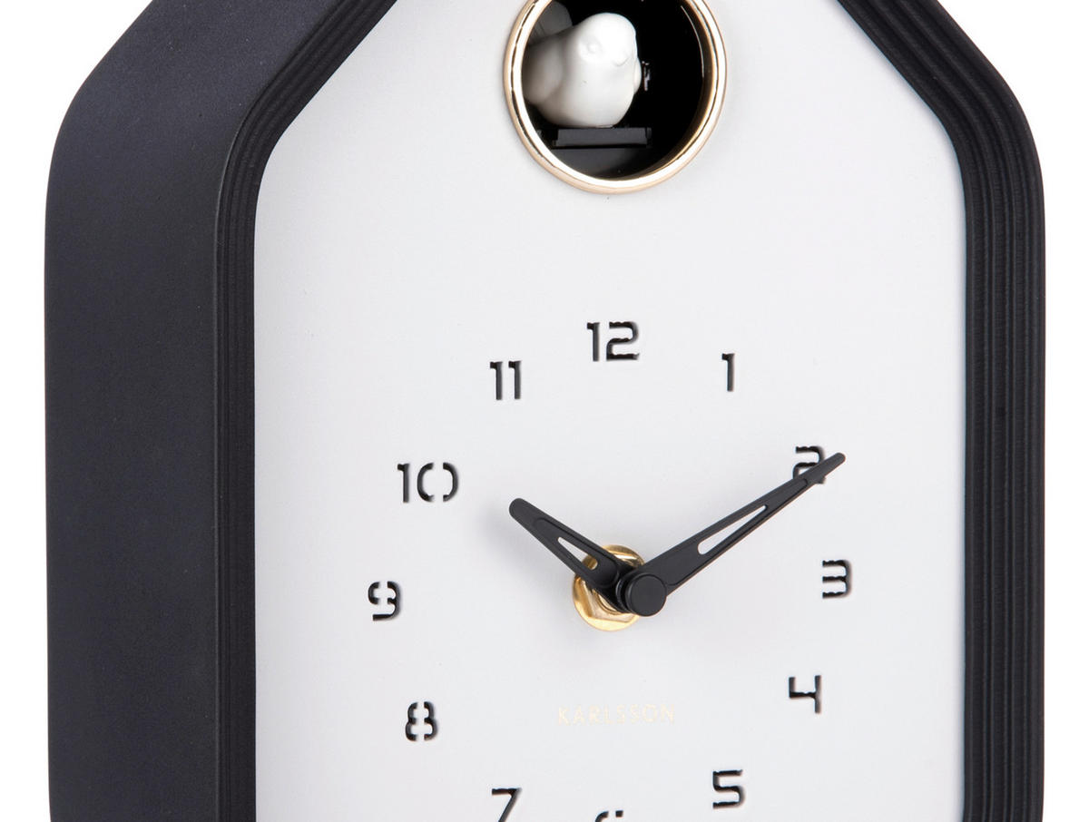 WANDUHR Reina Schwarz 14/20/7 cm  - Schwarz, Basics, Kunststoff (14/20/7cm) - Karlsson