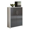AKTENSCHRANK Weiß, Anthrazit Hochglanz  - Anthrazit Hochglanz/Weiß, MODERN, Holzwerkstoff (84,4/113,6/33cm) - MID.YOU
