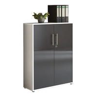 AKTENSCHRANK Weiß, Anthrazit Hochglanz  - Anthrazit Hochglanz/Weiß, MODERN, Holzwerkstoff (84,4/113,6/33cm) - MID.YOU