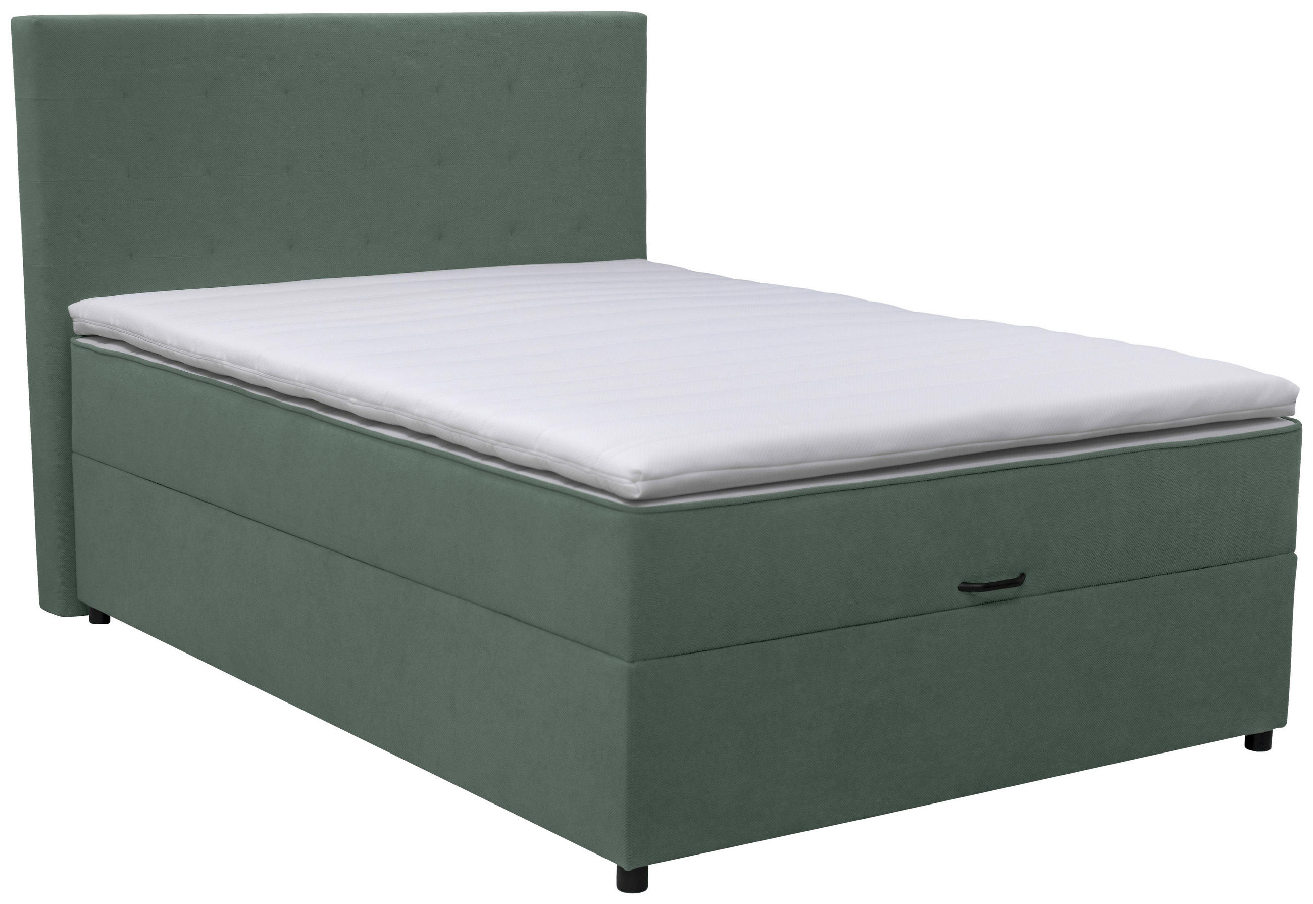 BOXBETT 120/200 cm  in Grün  - Schwarz/Grün, KONVENTIONELL, Kunststoff/Textil (120/200cm) - Moderano