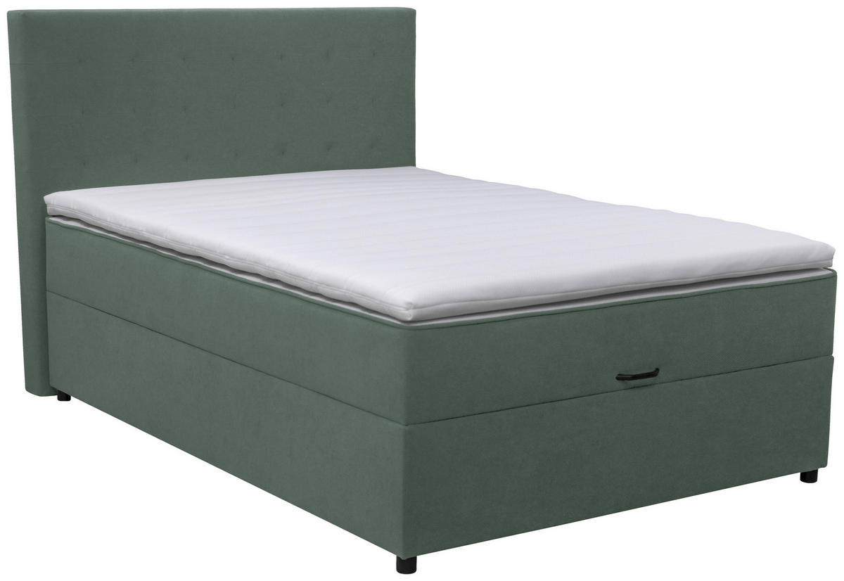 BOXBETT 120/200 cm  in Grün  - Schwarz/Grün, Konventionell, Kunststoff/Textil (120/200cm) - Moderano