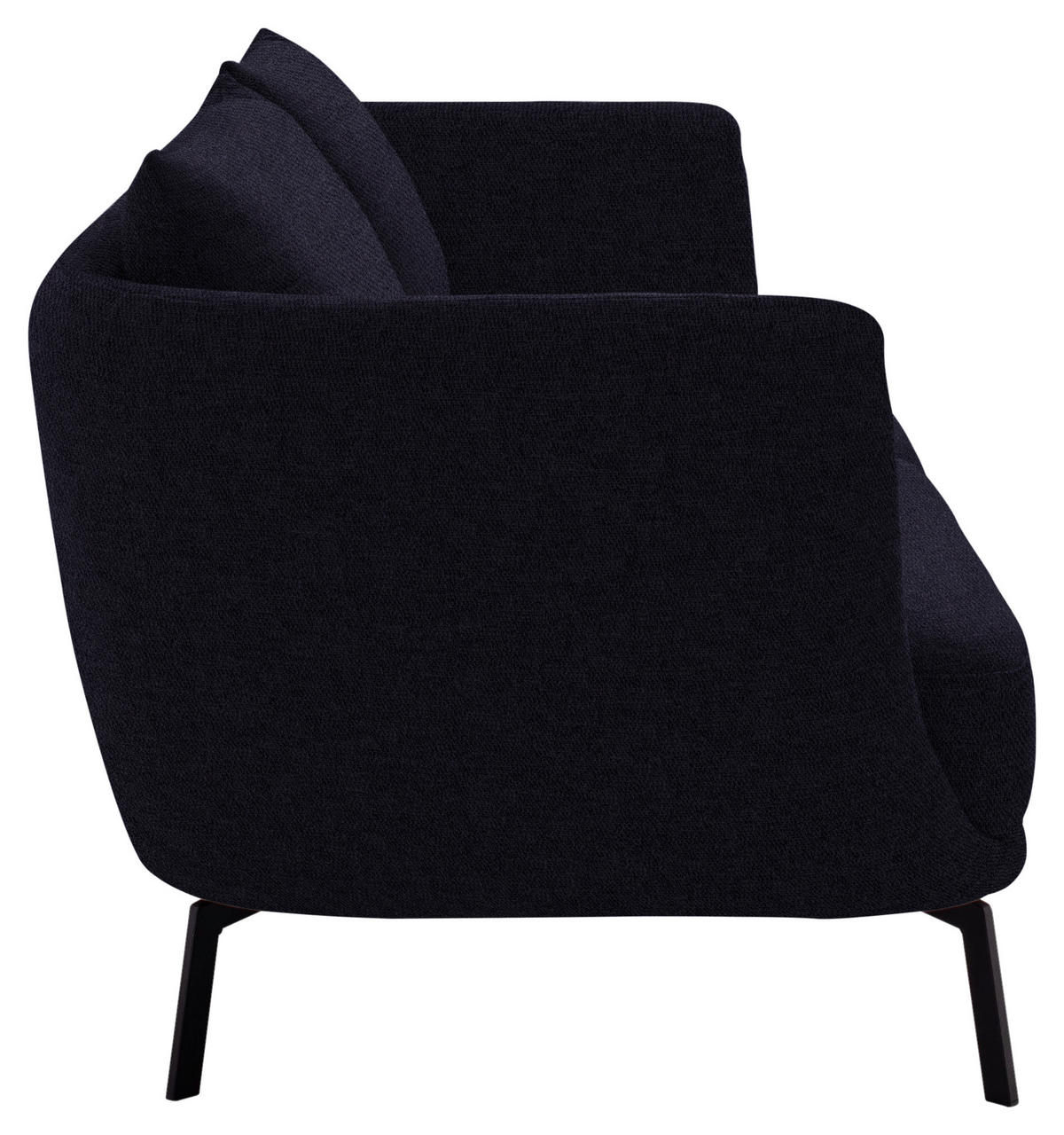 3-SITZER-SOFA Flachgewebe Anthrazit  - Anthrazit/Schwarz, Design, Textil/Metall (210/71/91cm) - Schöner Wohnen