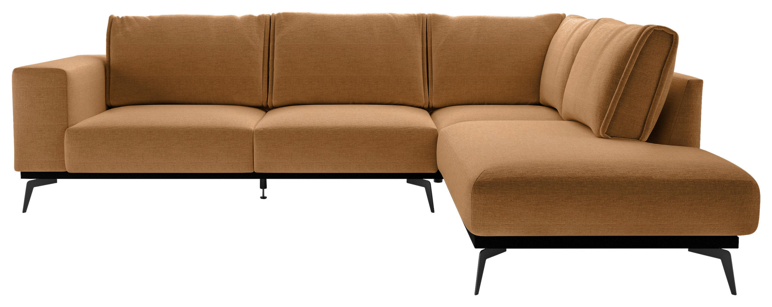 ECKSOFA Orange beflockt  - Schwarz/Orange, Design, Holz/Textil (293/200cm) - MID.YOU