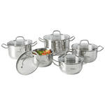 KOCHTOPFSET 5-teilig  - Klar/Edelstahlfarben, Basics, Glas/Metall - Homeware Profession.