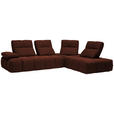 ECKSOFA in Struktur Rostfarben  313/233 cm  - Rostfarben/Schwarz, Design, Kunststoff/Textil (313/233cm) - Emilio Belluti