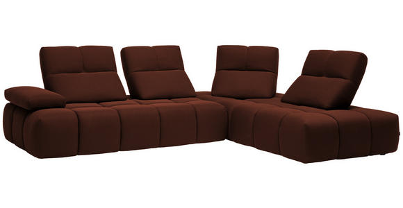 ECKSOFA in Struktur Rostfarben 313/233 cm - Rostfarben/Schwarz, Design, Kunststoff/Textil (313/233cm) - Emilio Belluti