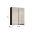 SCHWEBETÜRENSCHRANK 162/223/68 cm 2-türig Schwarz, Champagner  - Champagner/Alufarben, KONVENTIONELL, Glas/Holzwerkstoff (162/223/68cm) - Novel
