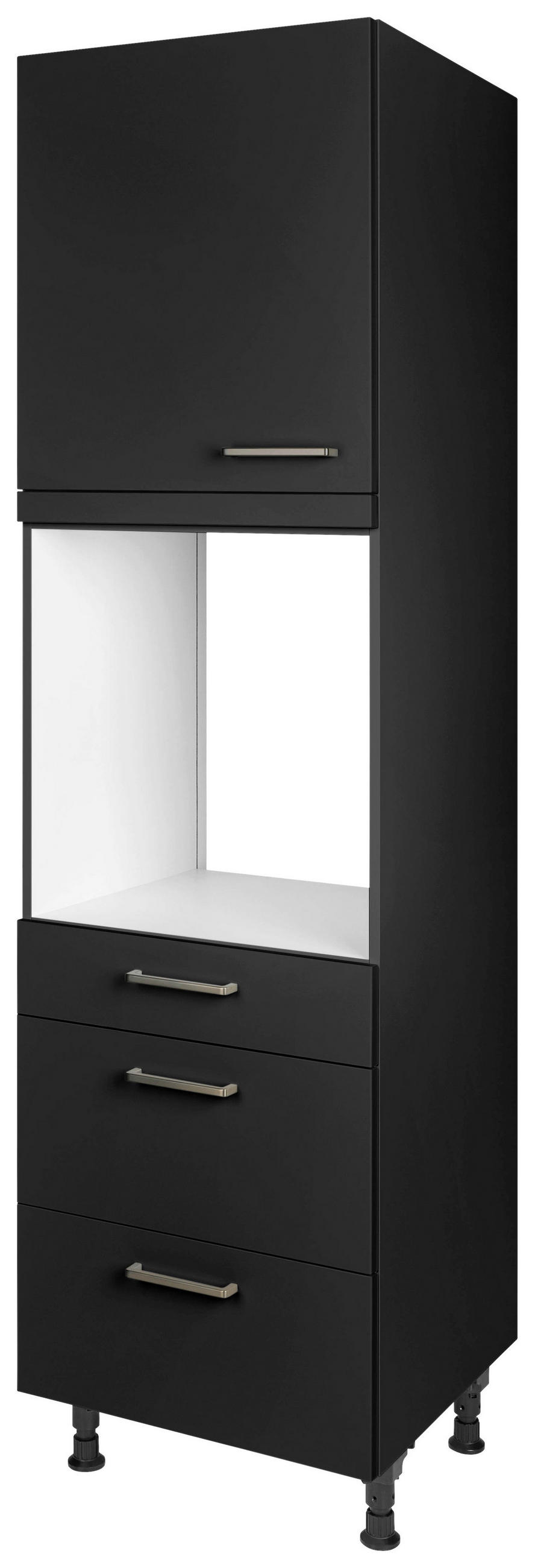 GERÄTEUMBAUSCHRANK 60/216,6/58 cm  in Schwarz  - Edelstahlfarben/Schwarz, MODERN, Holzwerkstoff/Metall (60/216,6/58cm) - Nobilia