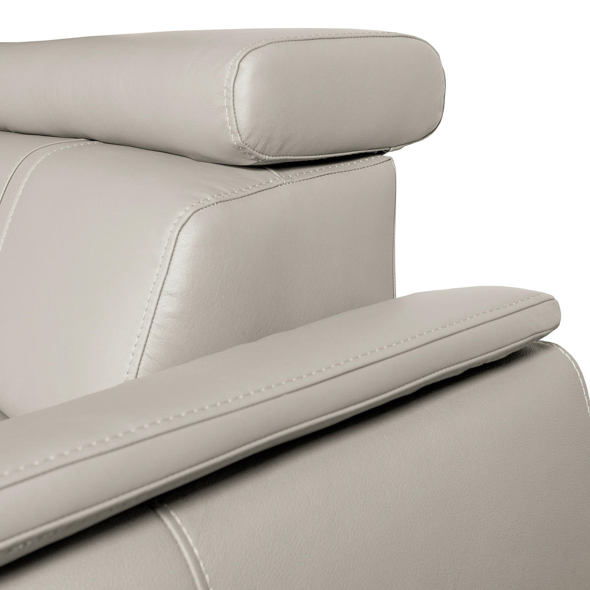 ECKSOFA  in Echtleder Platinfarben  - Platinfarben/Schwarz, Design, Leder/Holz (265/265cm) - Livetastic