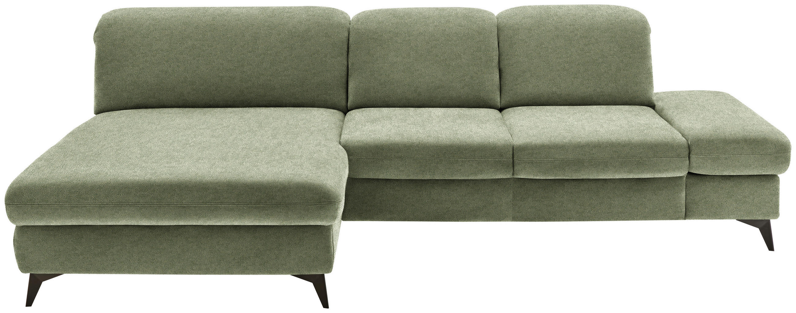 ECKSOFA  in Chenille Olivgrün  198/288 cm  - Schwarz/Olivgrün, Design, Textil/Metall (198/288cm) - Beldomo Style