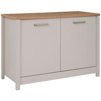 SPÜLENUNTERSCHRANK 130/92/60 cm  in Kaschmir, Eiche Artisan  - Kaschmir/Silberfarben, ROMANTIK / LANDHAUS, Holzwerkstoff/Metall (130/92/60cm) - home24