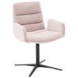 ARMLEHNSTUHL  in Cord  - Hellrosa/Schwarz, Design, Textil/Metall (61/88/66cm) - Dieter Knoll