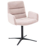 ARMLEHNSTUHL  in Cord  - Hellrosa/Schwarz, Design, Textil/Metall (61/88/66cm) - Dieter Knoll